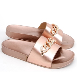 Ciabatte Tilia Champagne con catena d'oro