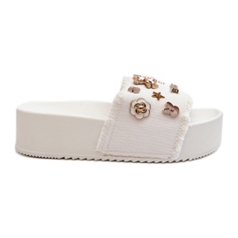 Infradito Platform Da Donna Con Spille, Zranesia Bianco bianca
