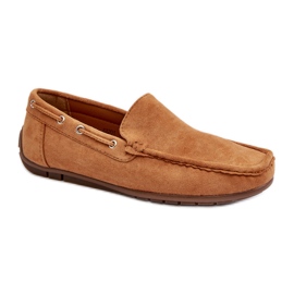 Mocassini slip-on da uomo in pelle scamosciata Rayan color cammello marrone