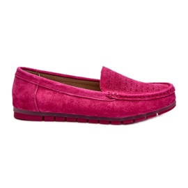 Mocassini da Donna in Pelle Scamosciata Fucsia S.Barski LR755 rosa