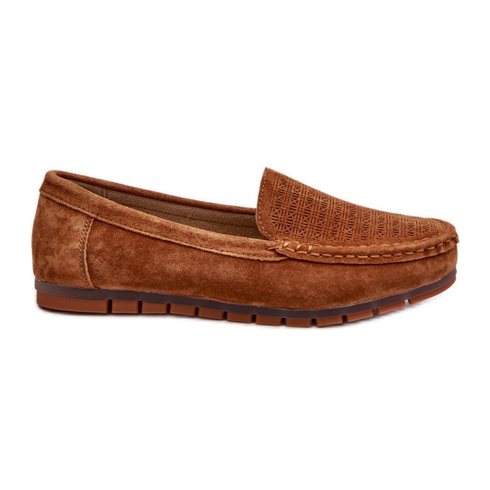 Mocassini da Donna in Pelle Scamosciata Camel S.Barski LR755 marrone