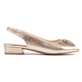 Sandali bassi eleganti color oro d'oro