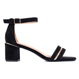Sandali tacco alto in camoscio nero