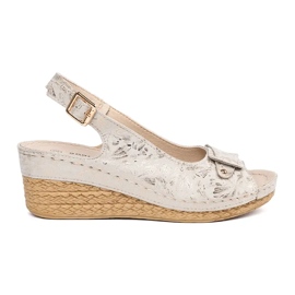 Sandali espadrillas beige con zeppa bassa