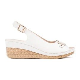 Sandali bianchi espadrillas con zeppa bassa bianco