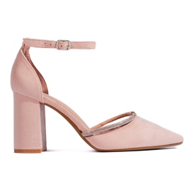 Décolleté a tacco alto in camoscio beige