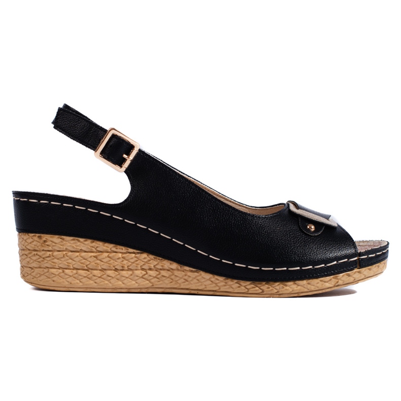 Sandali espadrillas neri con zeppa bassa nero