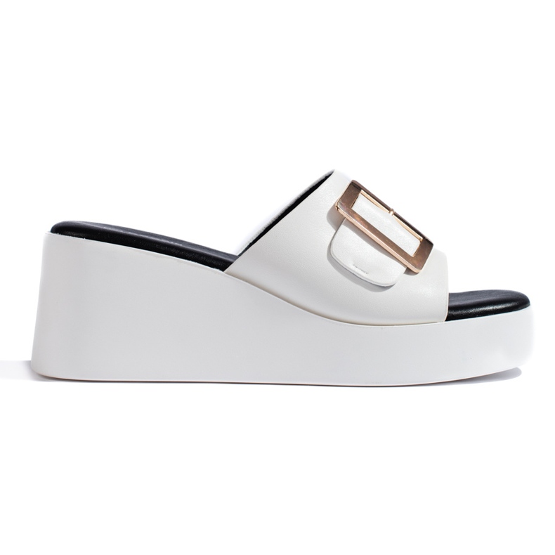 Sandali con zeppa da donna bianchi bianca