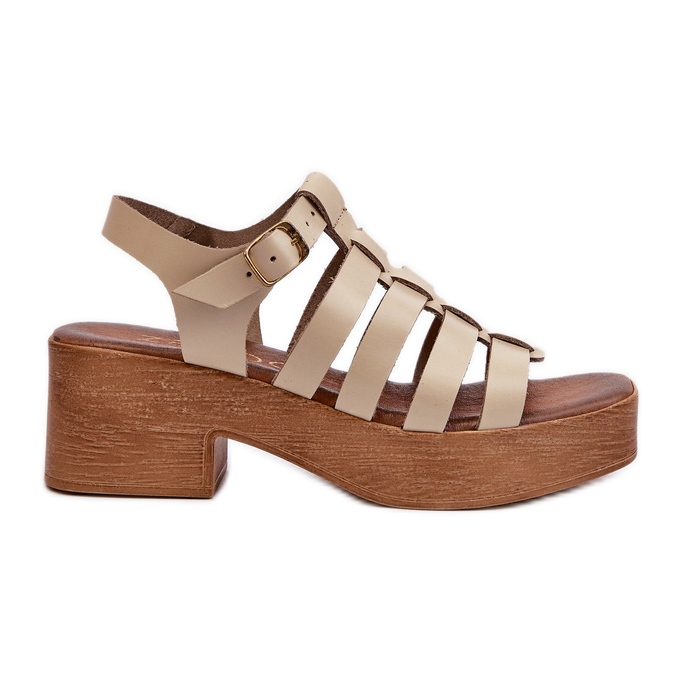 Zazoo 40410 Sandali in pelle da donna, Beige