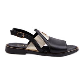 Zazoo 40385 Sandali in pelle da donna Neri nero