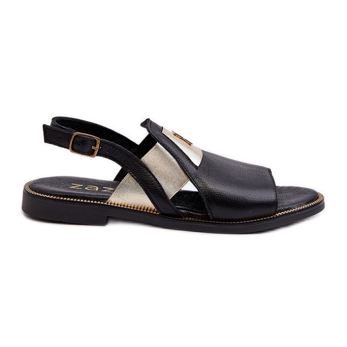 Zazoo 40385 Sandali in pelle da donna Neri nero