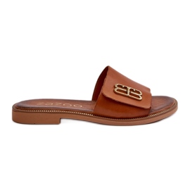 Zazoo 40384 Infradito eleganti in pelle da donna, Marrone