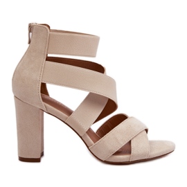 Sandali Con Tacco Alto Da Donna Con Cinturini Beige Obissa