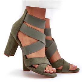 Sandali Con Tacco Alto Da Donna Con Cinturini, Colore Verde Obissa