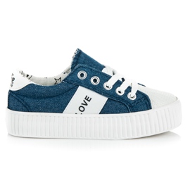 Kylie Scarpe da ginnastica per bambini Love &amp; Peace blu
