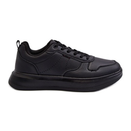 Sneakers Leggere da Uomo con Plateau, Realizzate in Eco Pelle, Colore Nero Uziran