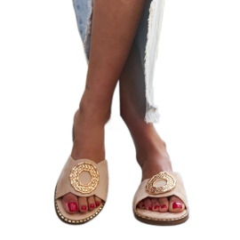Infradito beige con inserto in pelle di Buenas