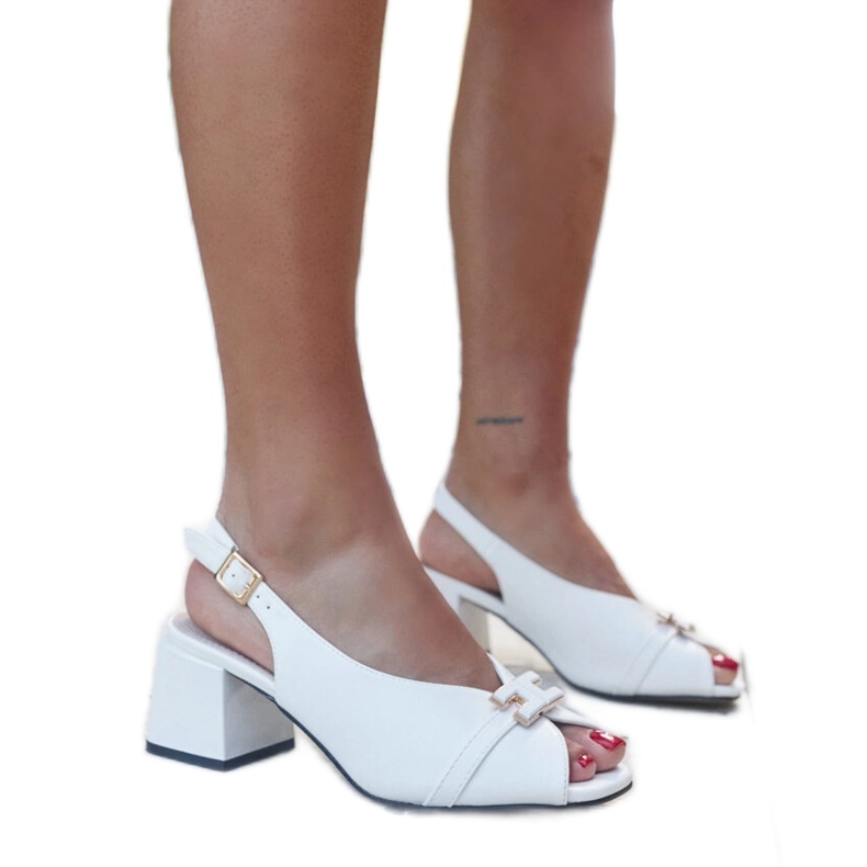 Sandali bianchi con sottopiede in pelle Totana bianca