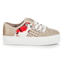 Kylie Sneakers sulla piattaforma con stampa astratta marrone