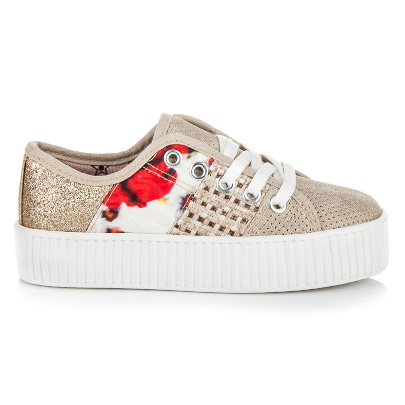 Kylie Sneakers sulla piattaforma con stampa astratta marrone