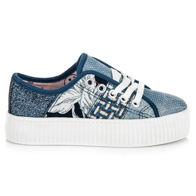 Kylie Sneakers Sulla Piattaforma Di Stampa Astratta blu