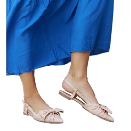 Ballerine a punta con fiocco Barira beige