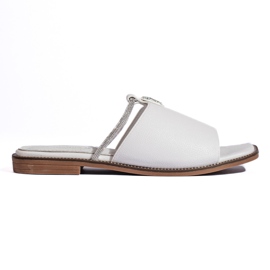 Infradito piatte da donna bianche bianco