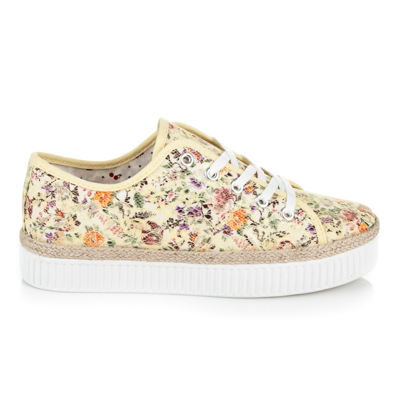 Kylie Espadrillas in pizzo con fiori multicolore
