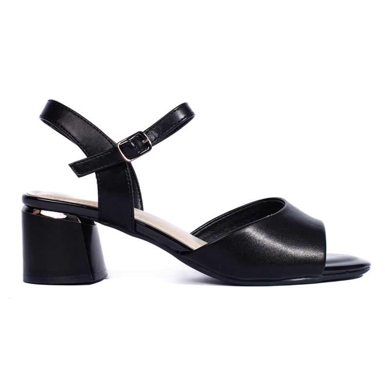 Eleganti sandali neri con tacco da donna di Sergio Leone nero