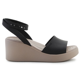 Sandali con zeppa Crocs Brooklyn con cinturino alla caviglia 209406-07H nero