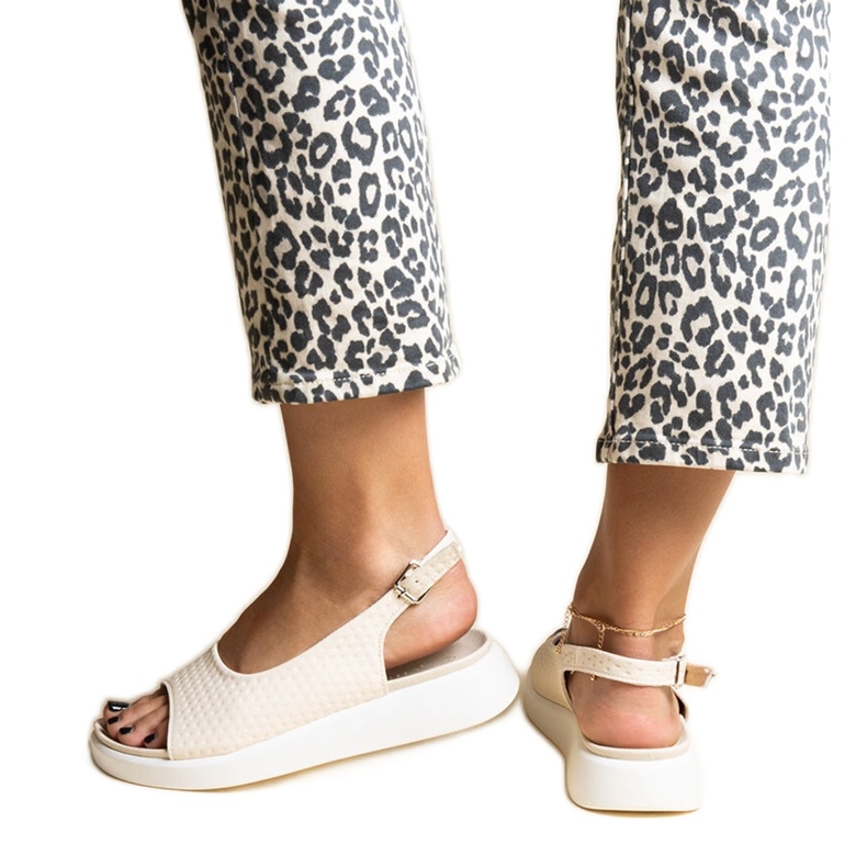 Sandali beige con suola spessa di Hamond