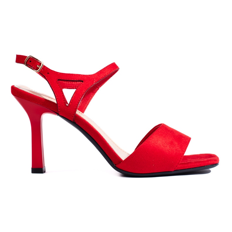 Sandali rossi con tacco da donna di Sergio Leone rosso