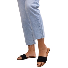 Ciabatte Marika nere ricamate nero