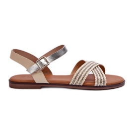 S.Barski MY923 Sandali piatti da donna, Beige