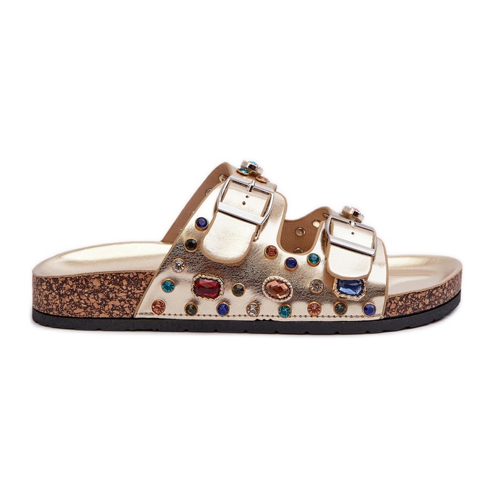 Infradito Da Donna Decorate Con Fibbie S.Barski MY121 Oro d'oro
