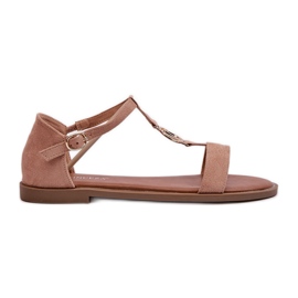Sandali Bassi Da Donna Con Decoro Oro Vinceza 17321 Beige