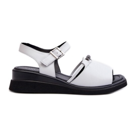 Sandali con Zeppa in Pelle da Donna Vinceza 66624 Bianco