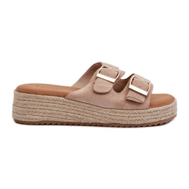 Infradito da donna con eco camoscio intrecciato Beige Zaloemi