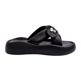 Infradito da Donna in Pelle con Plateau Nere GOE NN2N4110 nero