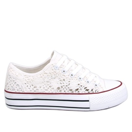 Ferrie ecru Sneaker in pizzo bianco bianca