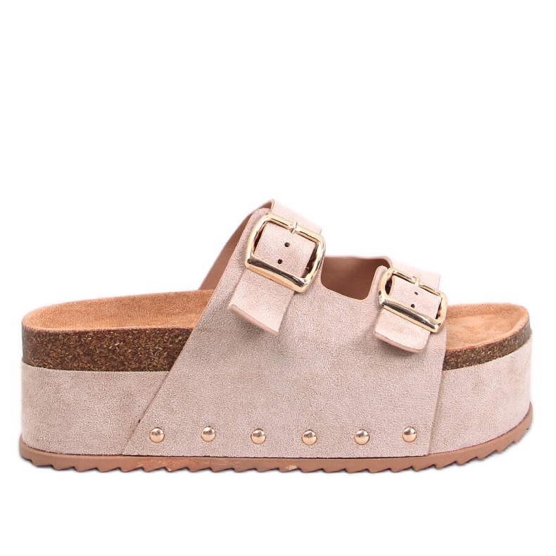 Pantofole Galzai Khaki con plateau in sughero beige