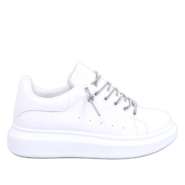 Sneakers con lacci in cristallo Serie WHITE/SILVER bianca
