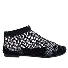 Peyton Sandali in rete nera con strass nero