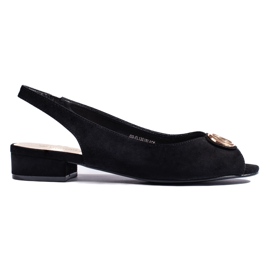 Sandali da donna in camoscio nero