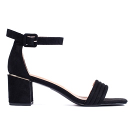 Sandali tacco alto in camoscio nero