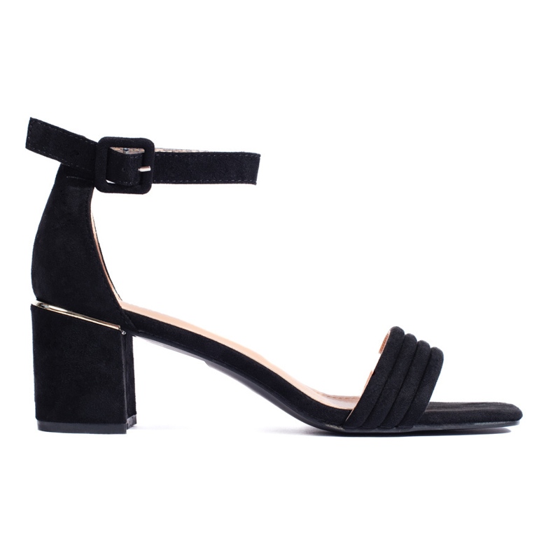 Sandali tacco alto in camoscio nero