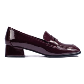 Mocassini Sergio Leone in vernice bordeaux rosso