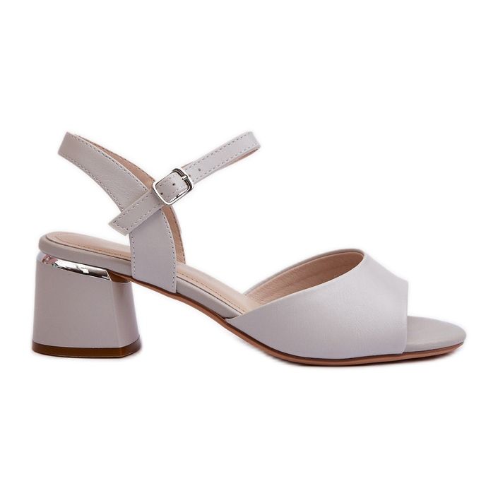 Sandali Tacco Basso da Donna Ecopelle Sergio Leone SK876 Grigio