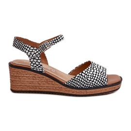 Sandali con Zeppa da Donna Sergio Leone SK303 Bianco e Nero bianca