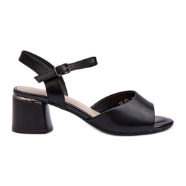 Sandali Tacco Basso da Donna Eco Pelle Sergio Leone SK876 Nero